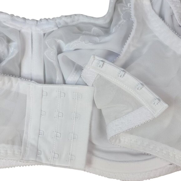 Bali Flower Full Coverage Support Bra White 36DDD Breathable Back Smoothing NWT - Picture 5 of 10